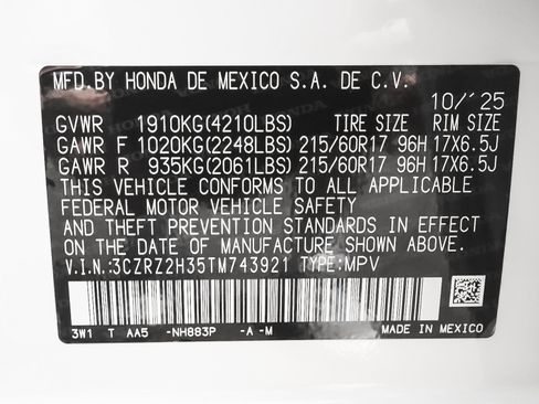 Used 2026 Honda HR-V LX image 13