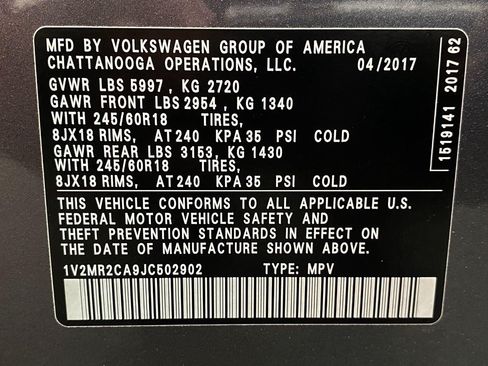 Used 2018 Volkswagen Atlas SEL AWD/4WD image 65