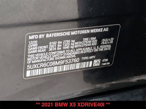 Used 2021 BMW X5 xDrive40i w/ M Sport Package image 32