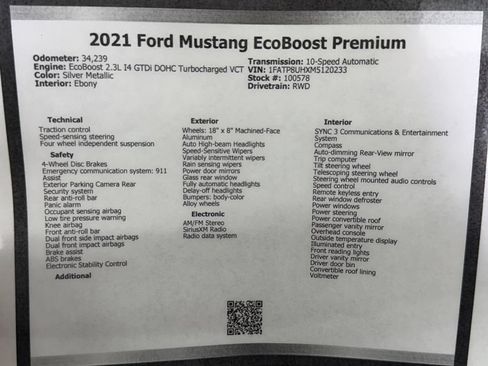 Used 2021 Ford Mustang Premium RWD image 49