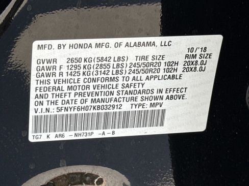 Used 2019 Honda Pilot Elite image 30