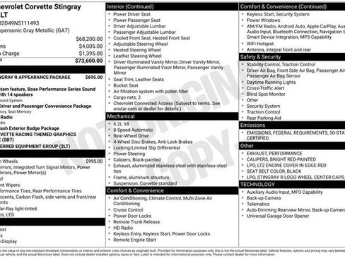 Certified 2022 Chevrolet Corvette Stingray Preferred Cpe image 2