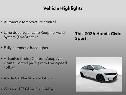 New 2026 Honda Civic Sport image 5