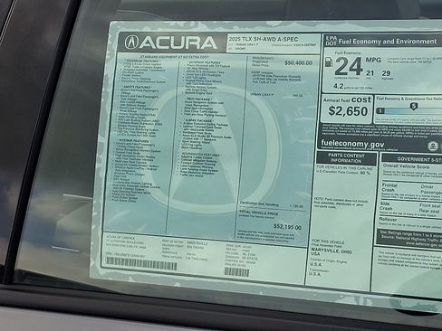 New 2025 Acura TLX SH-AWD w/ A-SPEC Pkg image 15
