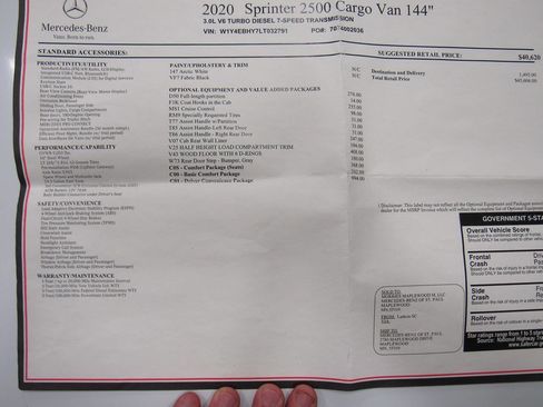 Used 2020 Mercedes-Benz Sprinter 2500 image 9
