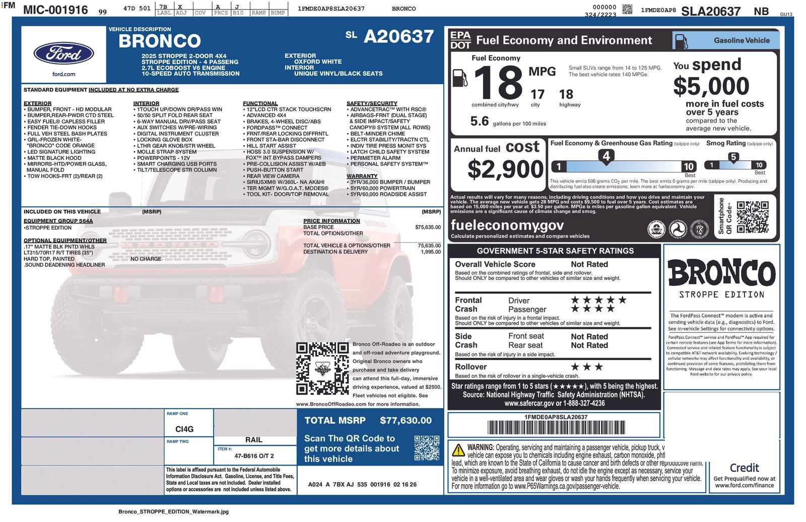 New 2025 Ford Bronco Stroppe Edition AWD/4WD image 23