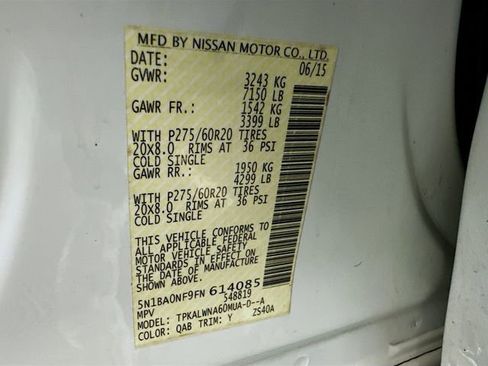 Used 2015 Nissan Armada Platinum w/ 2nd Row Captain Seat Package image 33