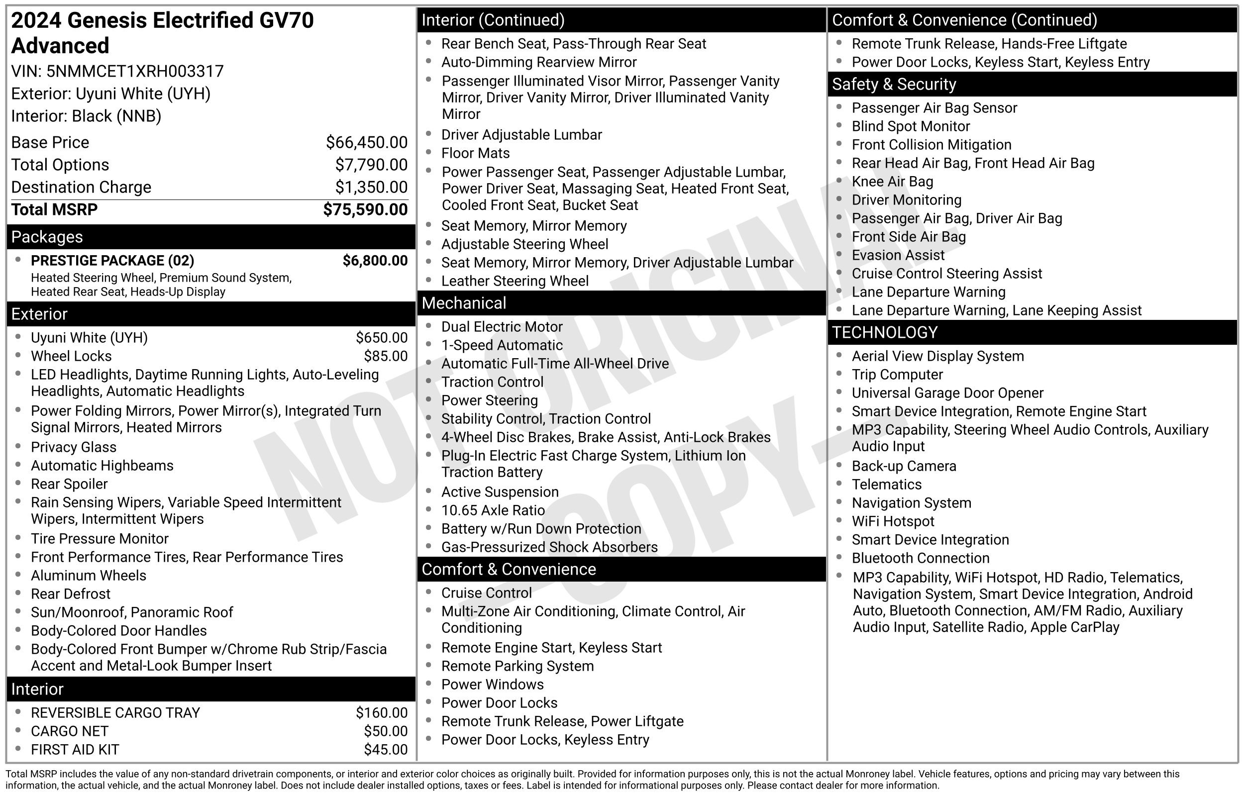 Used 2024 Genesis Electrified GV70 w/ Prestige Package AWD/4WD image 3