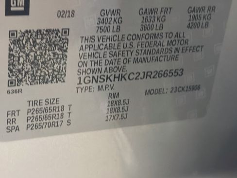 Used 2018 Chevrolet Suburban LT AWD/4WD image 12