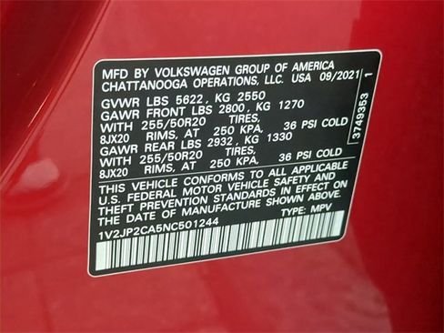 Certified 2022 Volkswagen Atlas SE w/ Panoramic Sunroof Package image 37