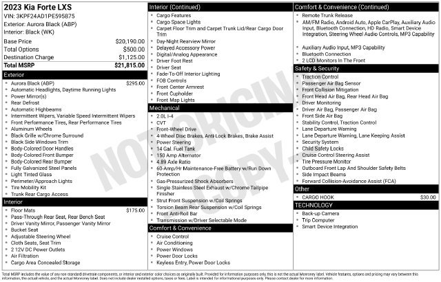 Used 2023 Kia Forte LXS FWD image 18