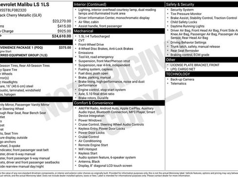 Used 2020 Chevrolet Malibu LS w/ LPO, Convenience Package 1 image 2