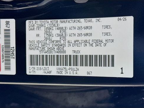 New 2026 Toyota Tundra Limited AWD/4WD image 32