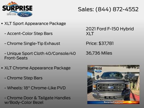 Used 2021 Ford F150 XLT w/ Equipment Group 302A High AWD/4WD image 32