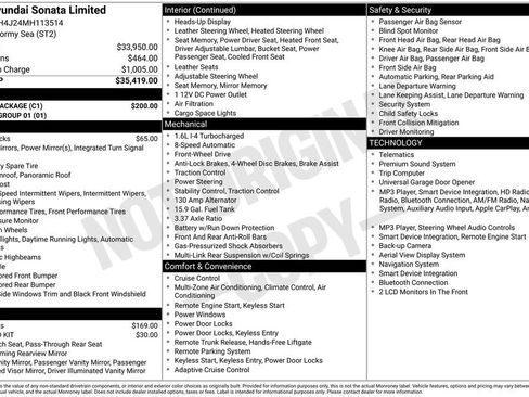 Used 2021 Hyundai Sonata Limited w/ Cargo Package FWD image 7