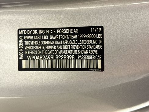 Certified 2020 Porsche 911 Carrera 4S AWD/4WD image 19