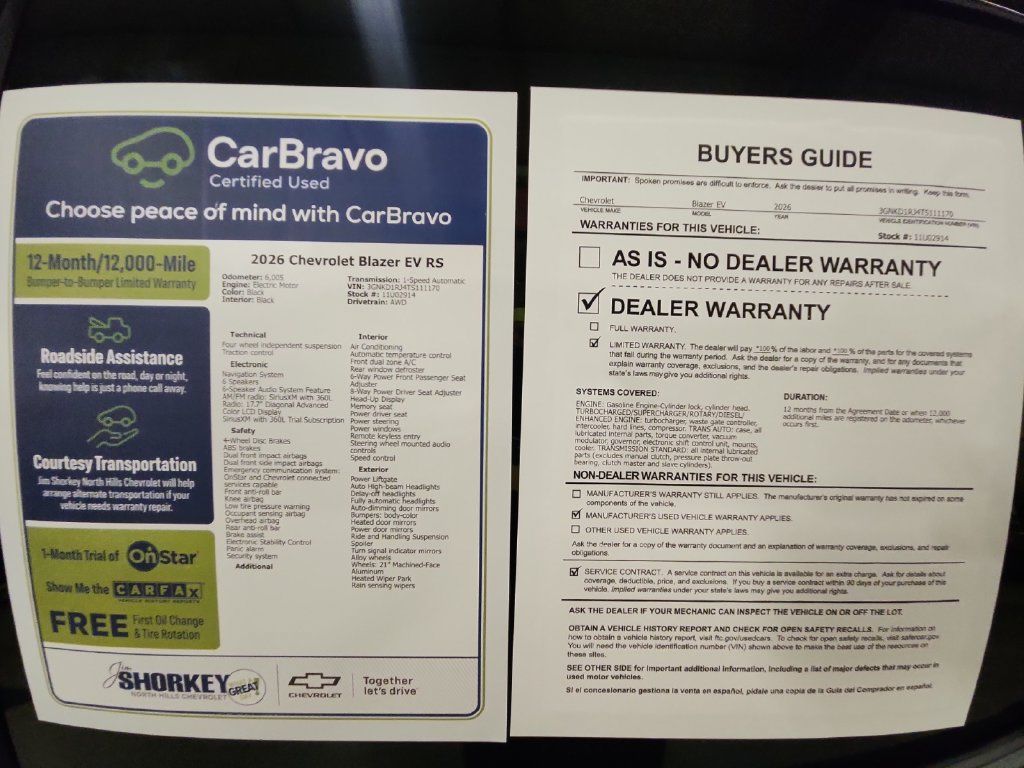 Certified 2026 Chevrolet Blazer EV RS w/ Super Cruise Package AWD/4WD image 33