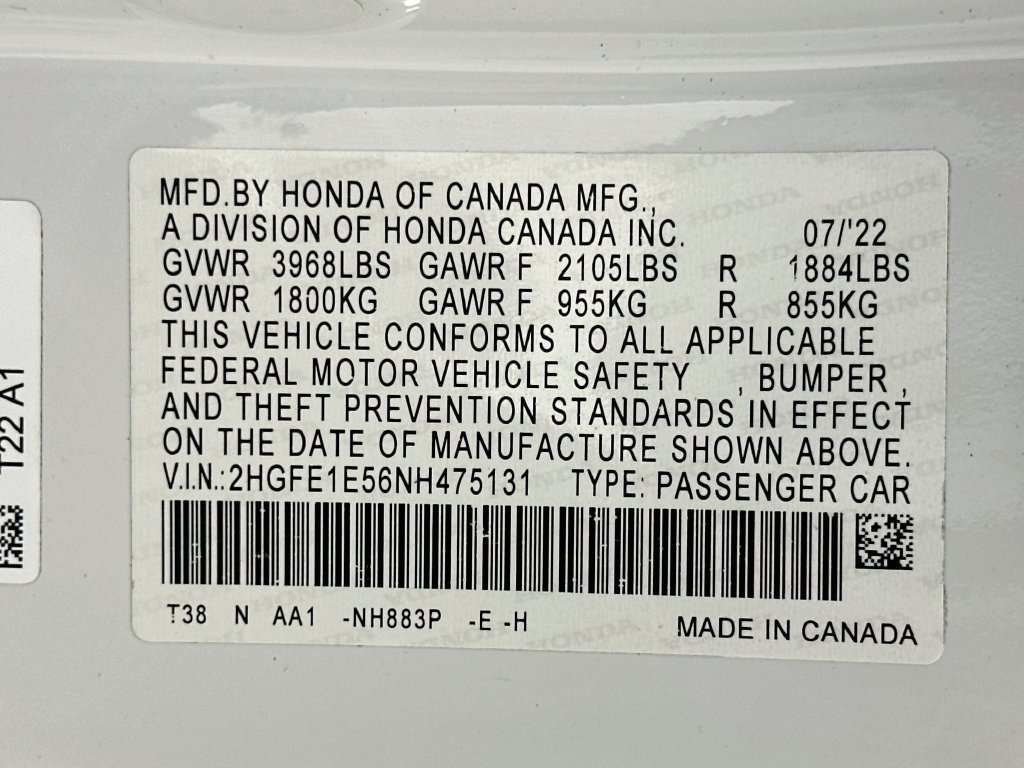 Certified 2022 Honda Civic Si image 31