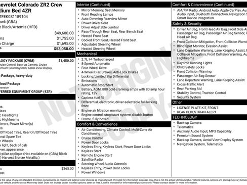 Used 2025 Chevrolet Colorado ZR2 w/ Technology Package AWD/4WD image 4
