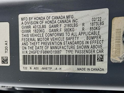 Used 2022 Honda Civic Touring image 12