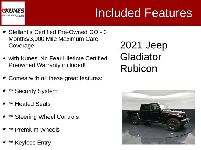 Certified 2021 Jeep Gladiator Rubicon AWD/4WD image 2