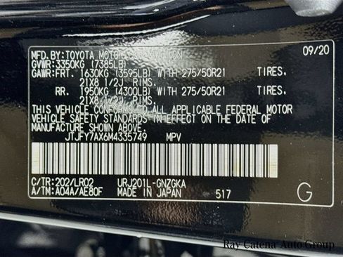 Certified 2021 Lexus LX 570 4WD w/ Luxury Package image 36