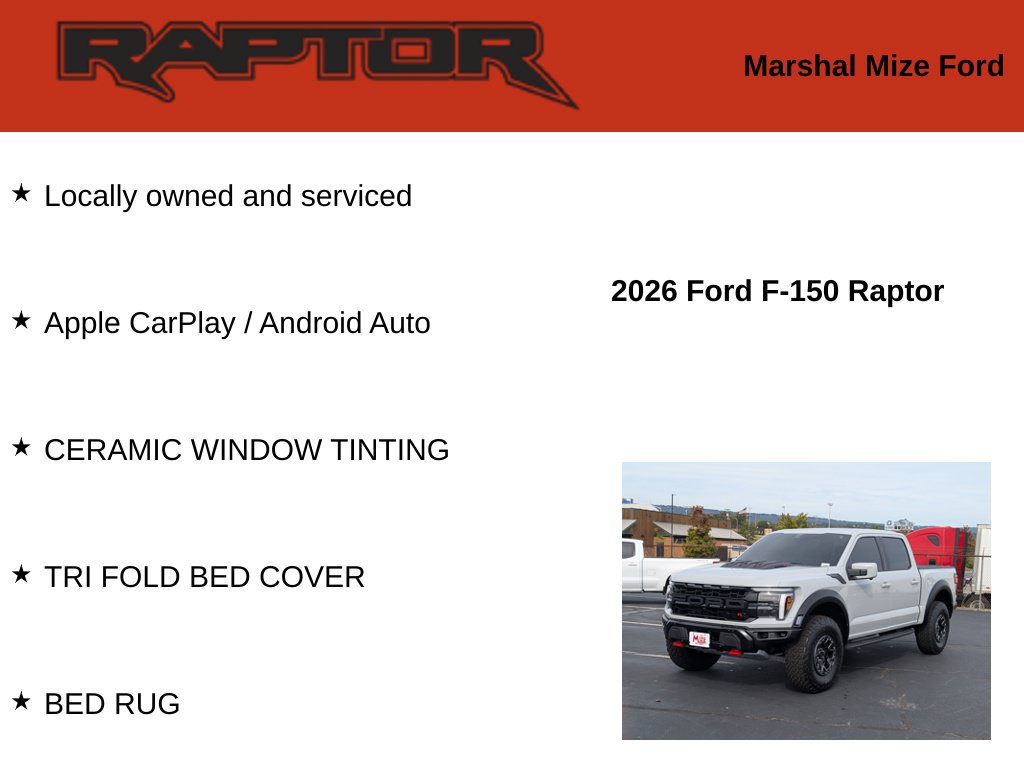 Certified 2026 Ford F150 Raptor w/ Equipment Group 803A Raptor R AWD/4WD image 2