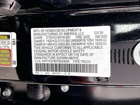 New 2026 Honda Ridgeline Black Edition image 17