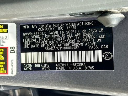 Used 2021 Lexus ES 300h w/ Premium Package FWD image 39