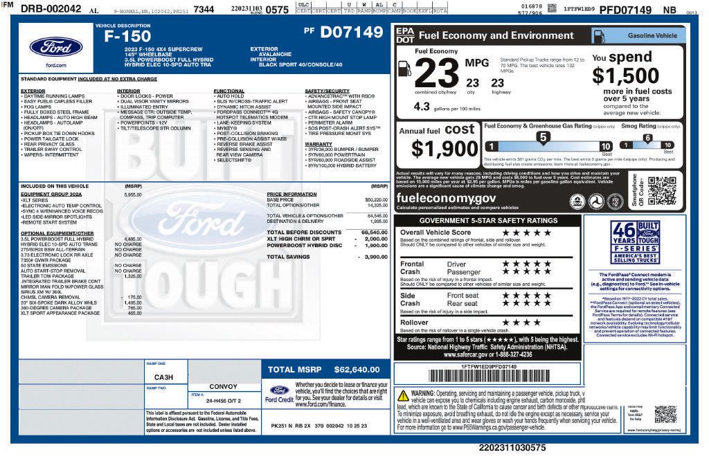 Used 2023 Ford F150 XLT w/ Equipment Group 302A High AWD/4WD image 5