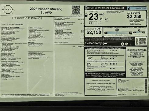 New 2026 Nissan Murano SL w/ Comfort Package image 43