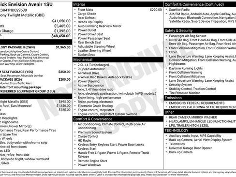 Used 2022 Buick Envision Avenir w/ Technology Package II image 6