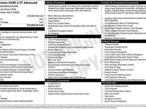 Used 2021 Genesis GV80 2.5T Advanced image 5