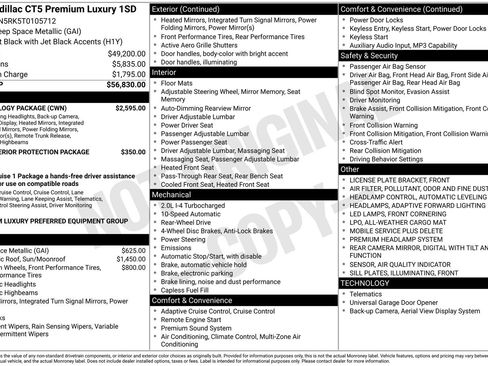 Used 2026 Cadillac CT5 Premium Luxury w/ Technology Package RWD image 23