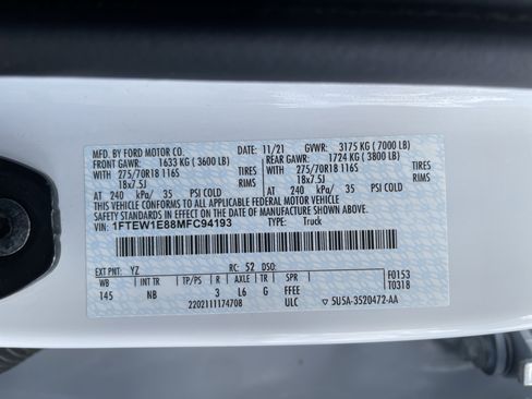 Used 2021 Ford F150 Tremor w/ Equipment Group 402A High image 5