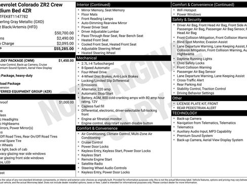 Used 2026 Chevrolet Colorado ZR2 w/ Technology Package AWD/4WD image 8