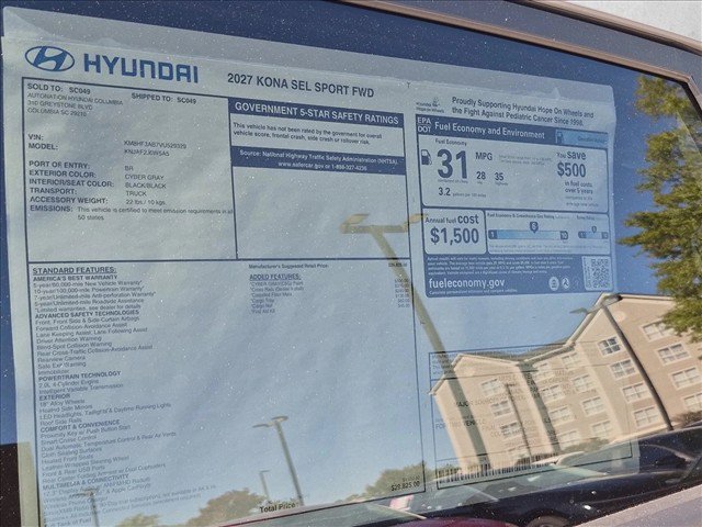 New 2027 Hyundai Kona SEL Sport FWD image 17