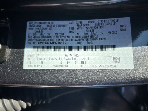 Used 2018 Ford F150 Platinum w/ Equipment Group 701A Luxury image 25