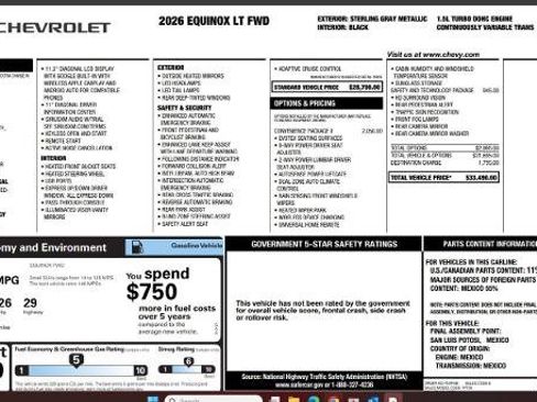 Used 2026 Chevrolet Equinox LT w/ Convenience Package II FWD image 4