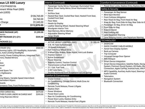 Used 2023 Lexus LX 600 4WD w/ Appearance Package image 2