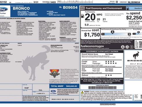 Certified 2022 Ford Bronco Outer Banks AWD/4WD image 1