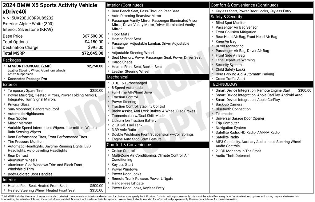 Used 2024 BMW X5 xDrive40i w/ M Sport Package AWD/4WD image 5
