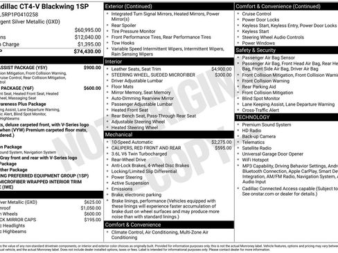 Used 2023 Cadillac CT4 V Blackwing w/ Driver Assist Package RWD image 3
