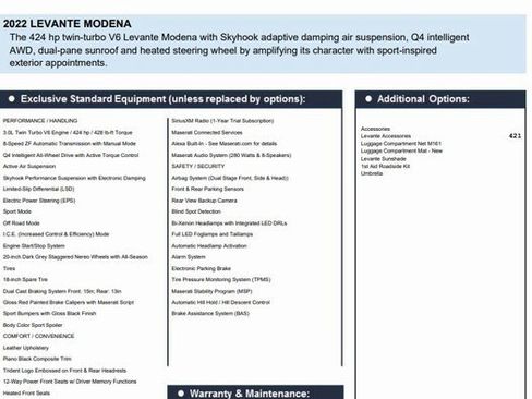 Certified 2022 Maserati Levante Modena image 2