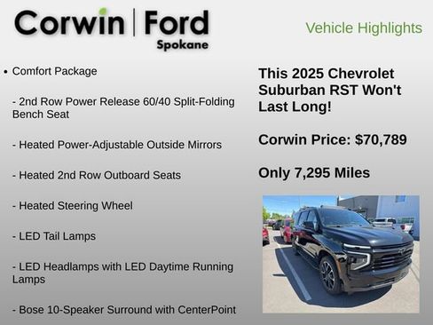 Used 2025 Chevrolet Suburban RST w/ Comfort Package AWD/4WD image 12