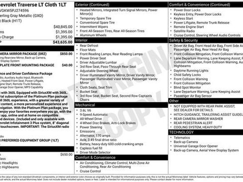 Certified 2023 Chevrolet Traverse LT w/ Rear Camera Mirror Package AWD/4WD image 34