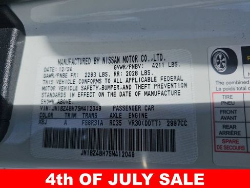 Used 2025 Nissan Z Performance w/ Floor Mat Package RWD image 41