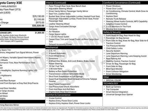 Used 2018 Toyota Camry XSE w/ Audio Package FWD image 3