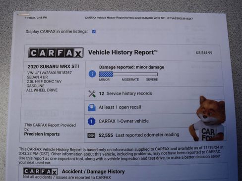 Used 2020 Subaru WRX STI w/ Popular Package #1 image 49