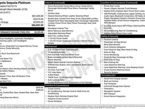 Used 2026 Toyota Sequoia Platinum w/ TRD Performance Package (TMS) AWD/4WD image 29